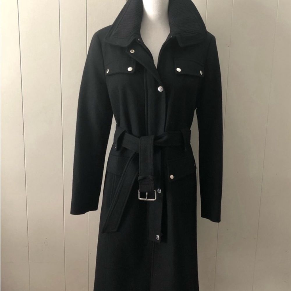 LAUNDRY by Shelli Segal Sz 14 Wool Blend Coat w/Belt